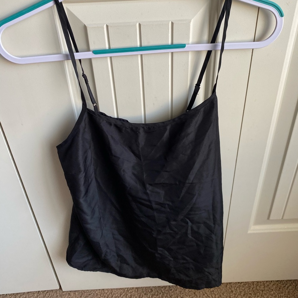 Elizabeth and James black thin strap tank top